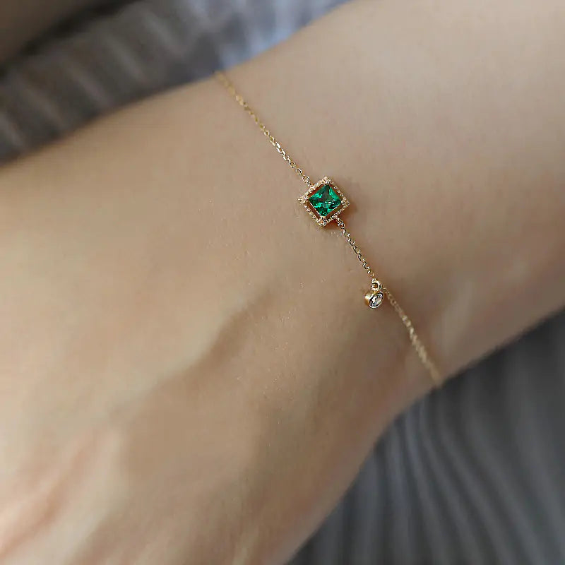 Smaragd-Kristall-Kettenarmband