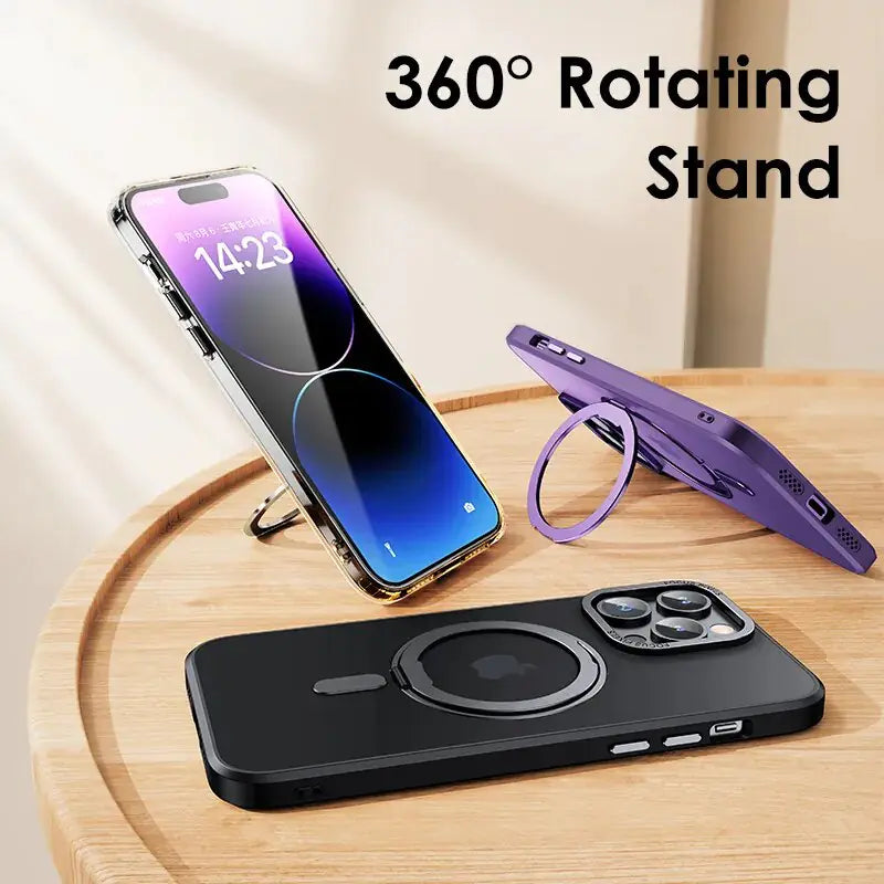 Magnetic Rotation Ring Stand Phone hoesje voor iPhone