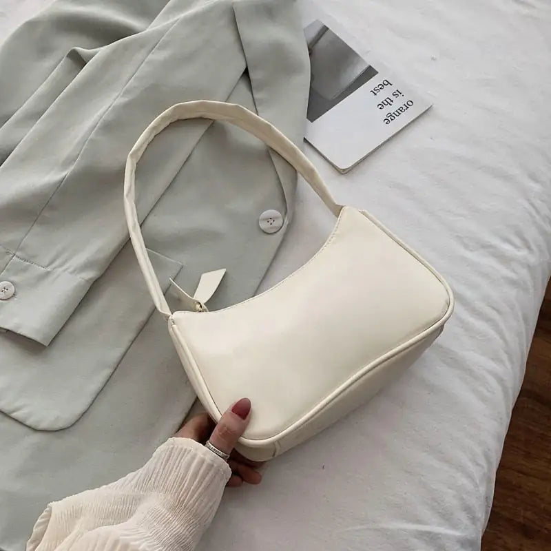Schoudertas Black Tote Cream Baguette Bag