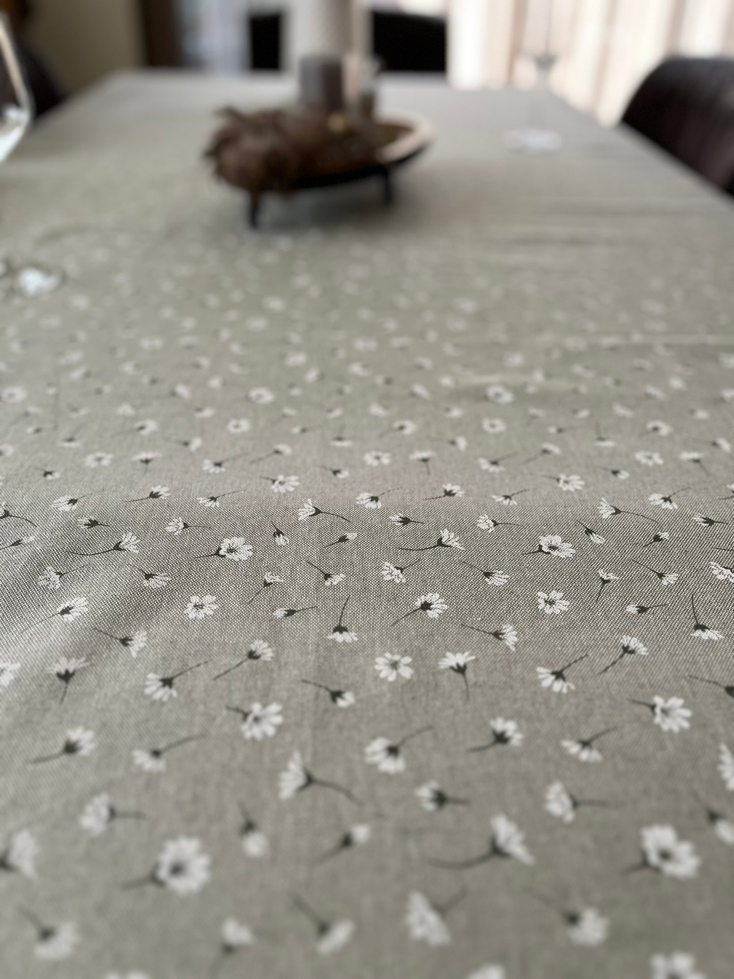 Italienische Tischdecke Margherita - Baumwolle - Design mit Gänseblümchen