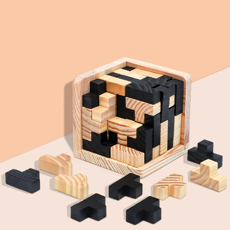 3D houten kubus puzzel