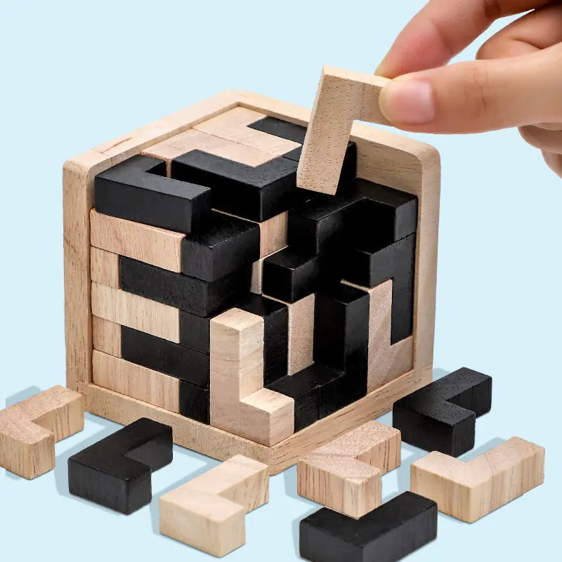 3D houten kubus puzzel