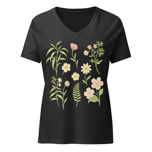 Tellon V-Neck T-Shirt | Wild Flowers