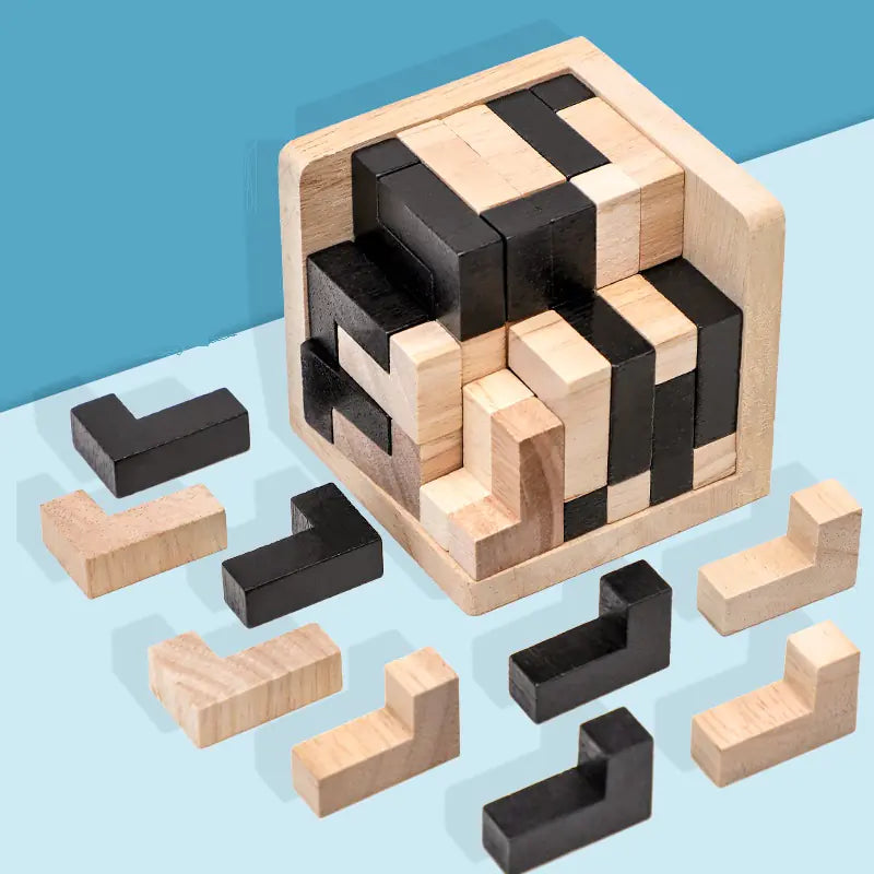 3D houten kubus puzzel