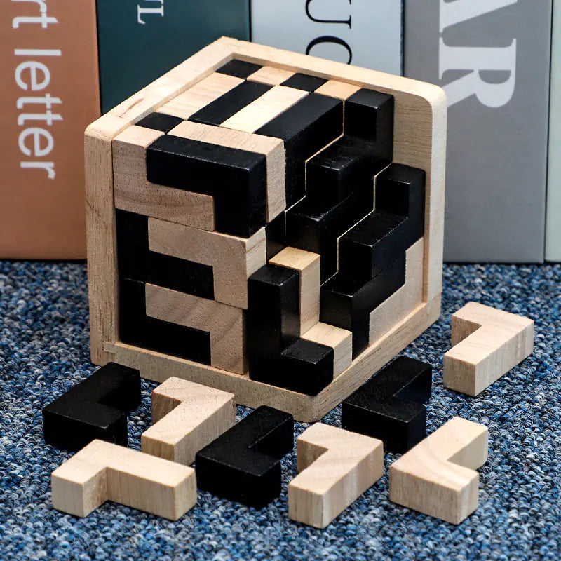 3D houten kubus puzzel