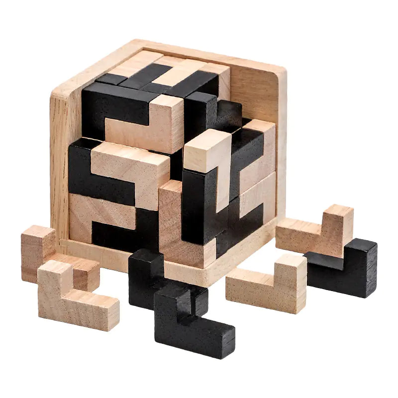 3D houten kubus puzzel