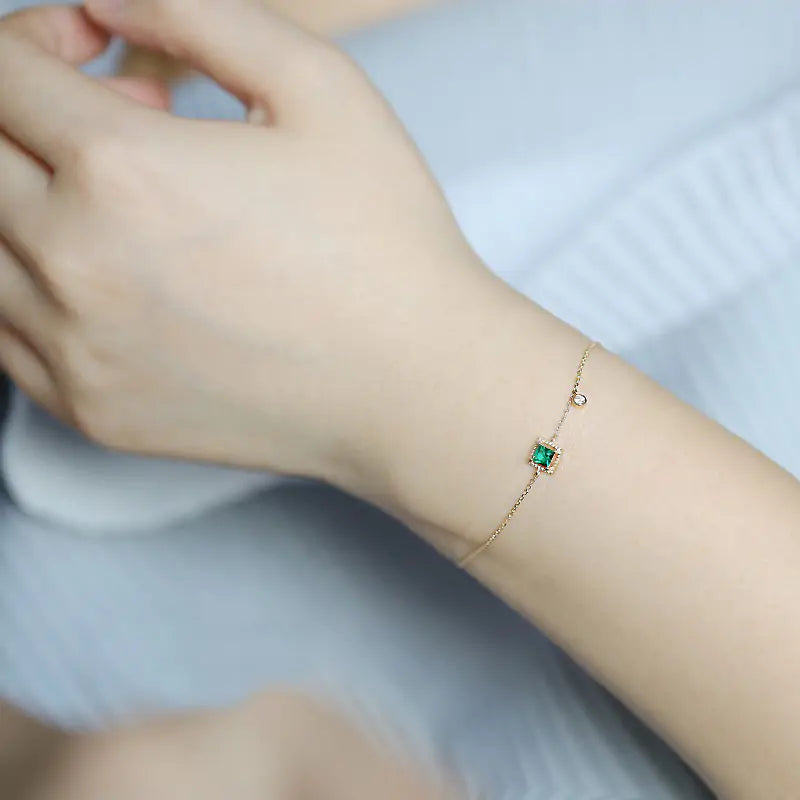Smaragd-Kristall-Kettenarmband