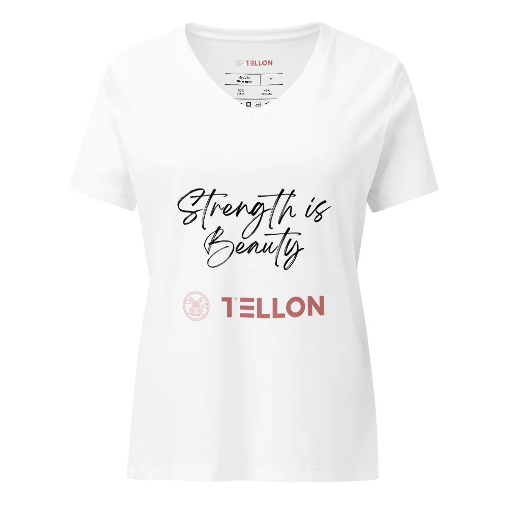 Tellon V-Neck T-Shirt | Strenght is beauty - wit