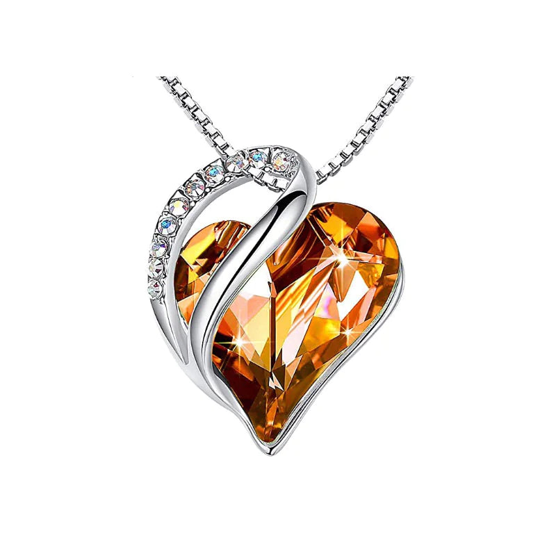 CrystalHeart Heart-Shaped Pendant ketting