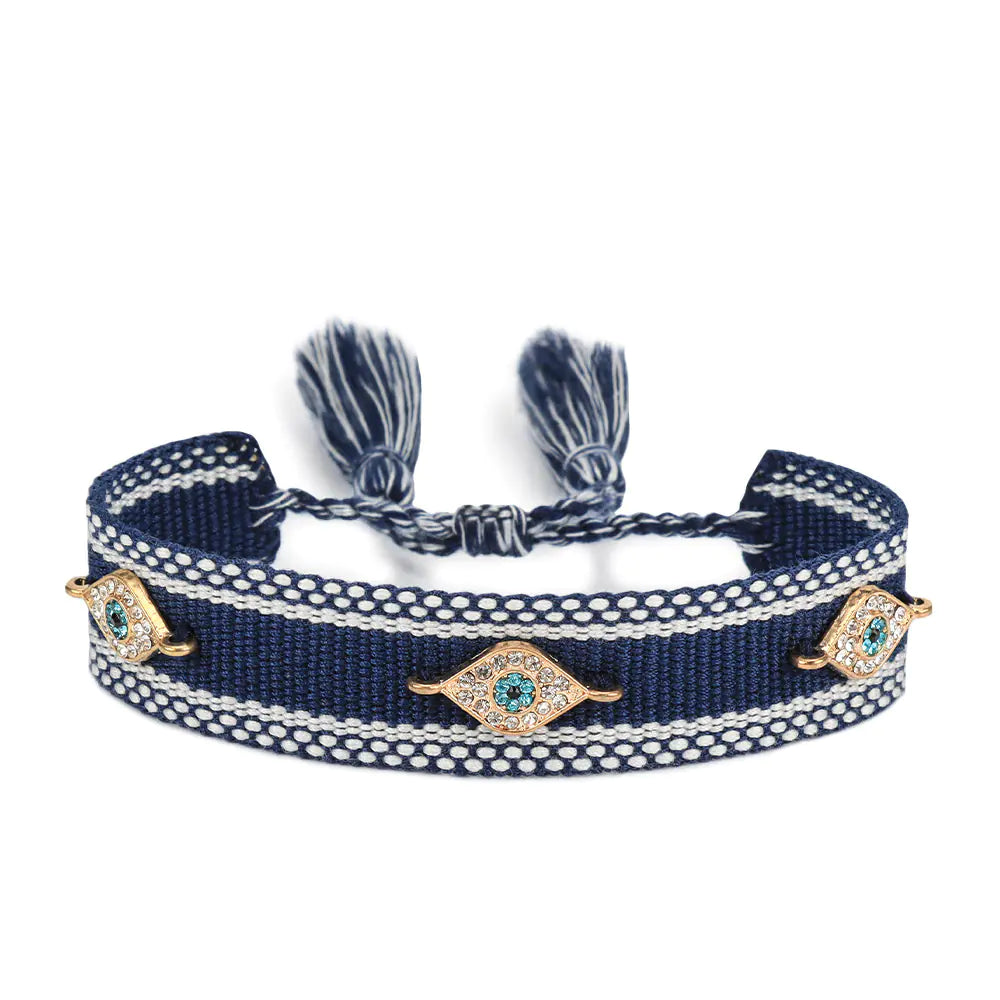 Gewebtes Armband „Lucky Blue Eyes“