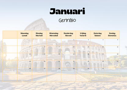 Calendrier 2025 Italie