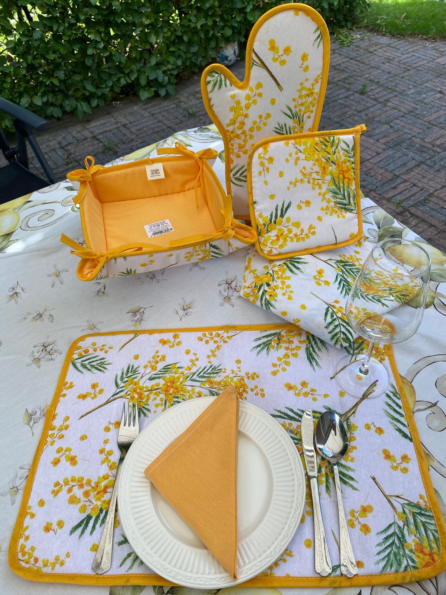 Set de table avec serviette Mimosa