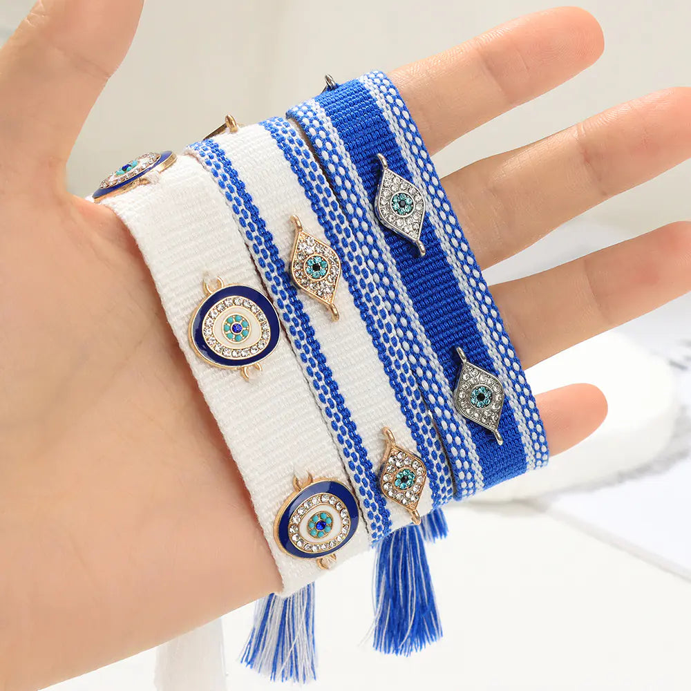Gewebtes Armband „Lucky Blue Eyes“