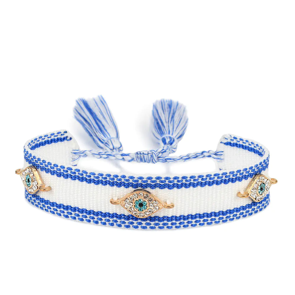 Gewebtes Armband „Lucky Blue Eyes“