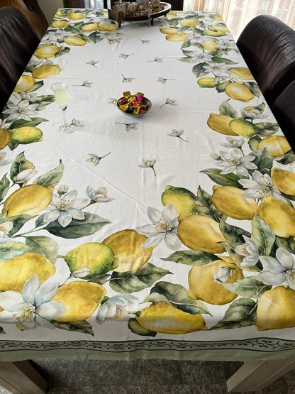 Italienische Tischdecke Limoni 2 - Baumwolle - Design mit Zitronen