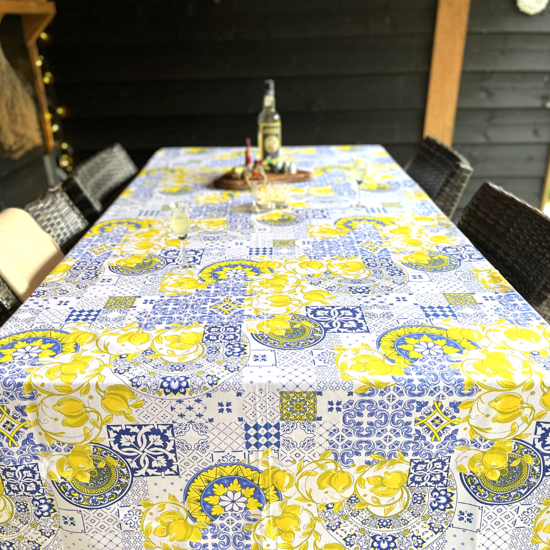 Tafelkleed Limone Italia citroen en olijf print katoen