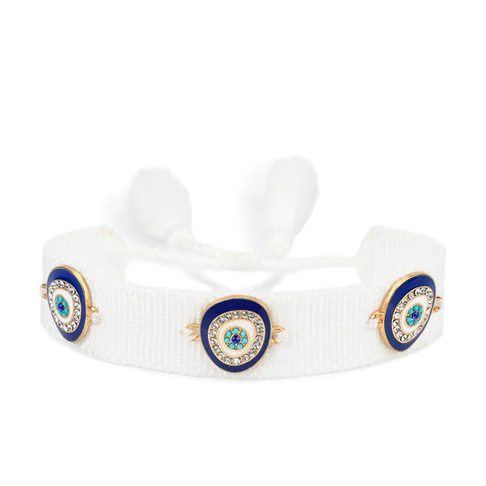 Gewebtes Armband „Lucky Blue Eyes“