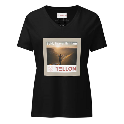 T-shirt col V Tellon | Audacieux, courageux, brillant