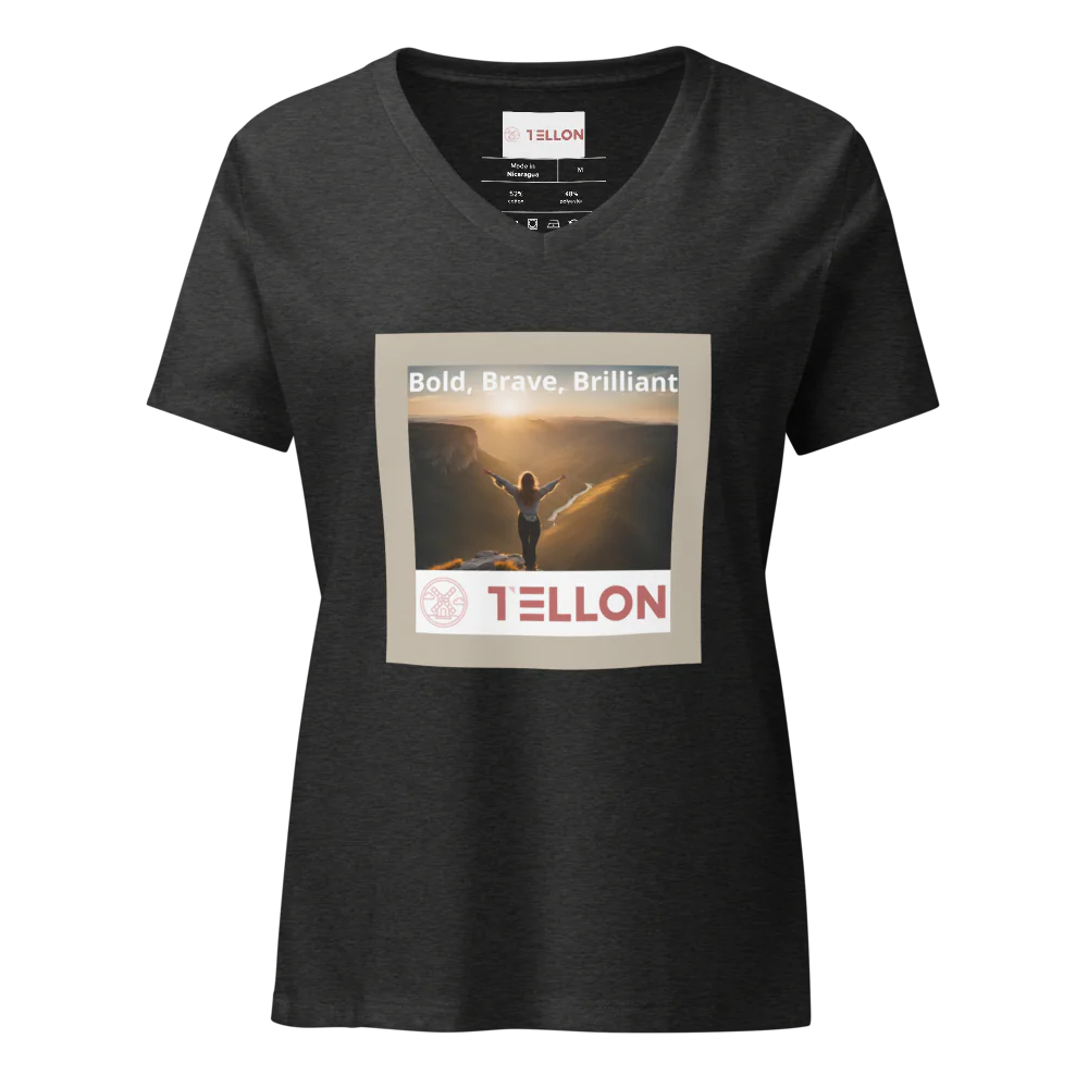 T-shirt col V Tellon | Audacieux, courageux, brillant