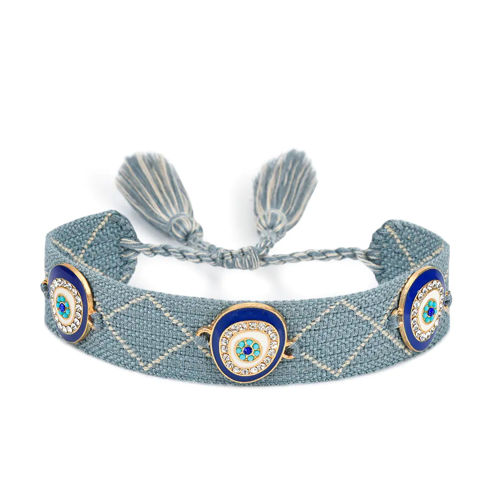 Gewebtes Armband „Lucky Blue Eyes“
