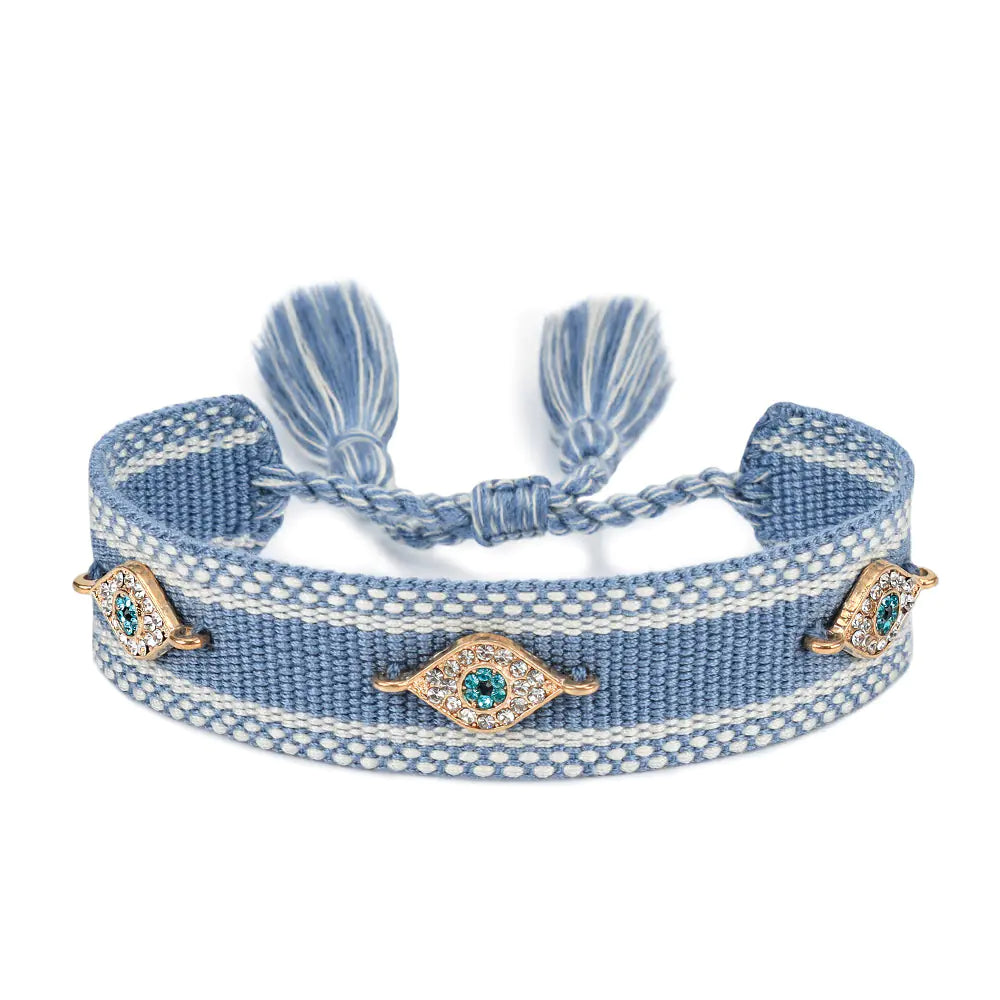 Gewebtes Armband „Lucky Blue Eyes“
