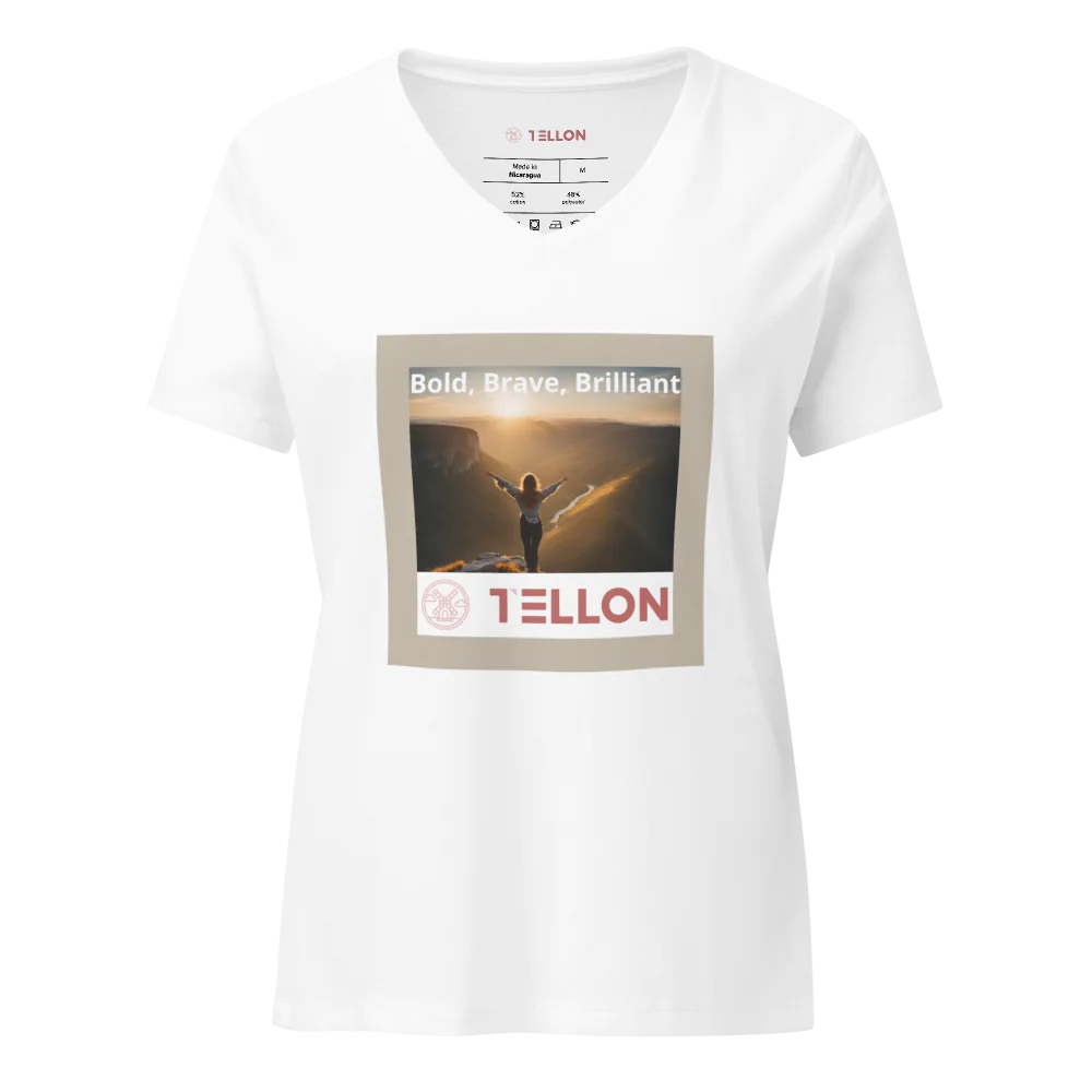 T-shirt col V Tellon | Audacieux, courageux, brillant