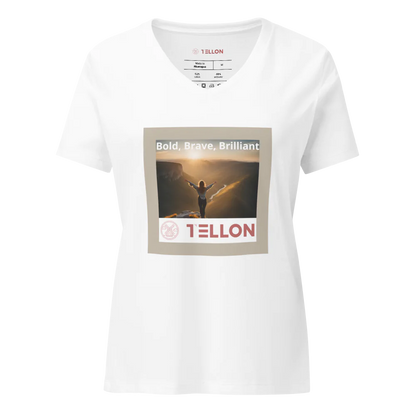 T-shirt col V Tellon | Audacieux, courageux, brillant